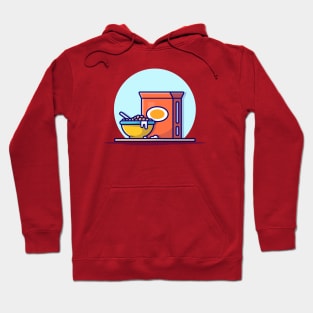 Cereal Box And Milk With Bowl Cartoon Vector Icon Illustration Hoodie